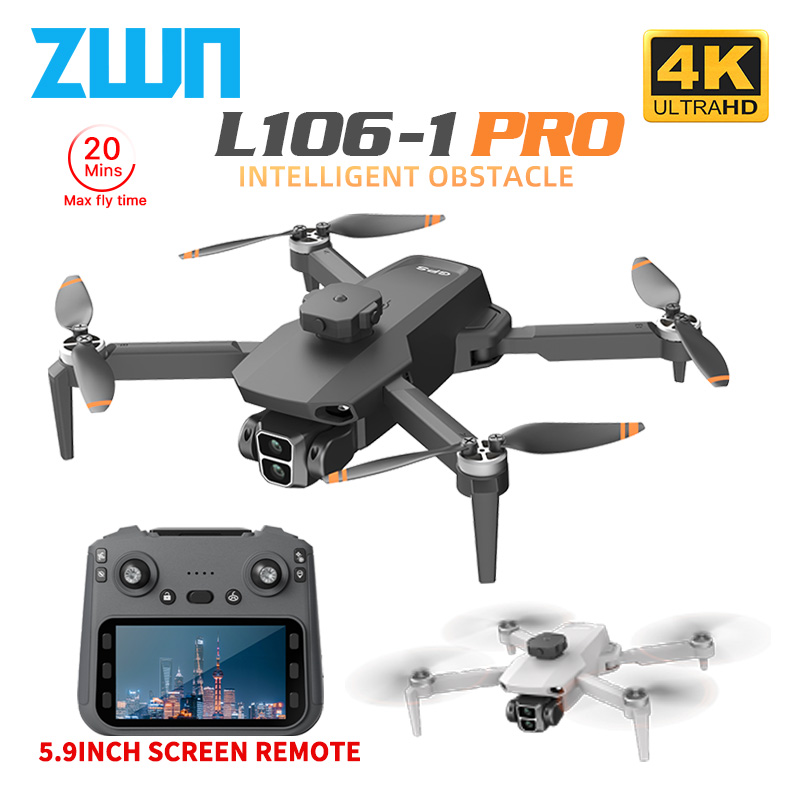 Drone Camera Hd - L106-1PRO Drone Profesional GPS dengan Layar